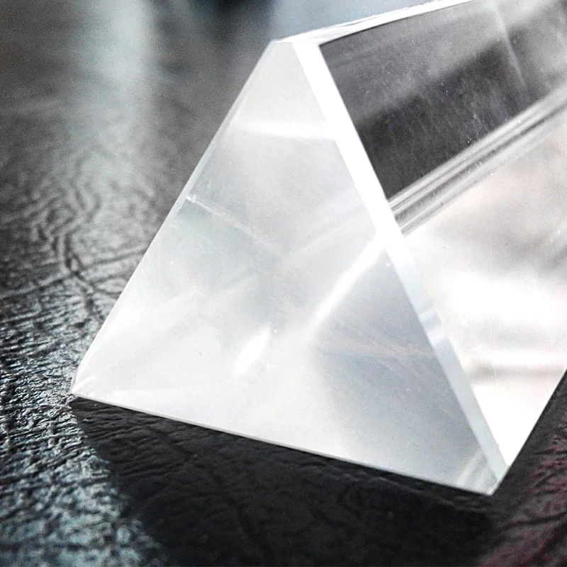 25x25x80mm Triangular Prism BK7 Optical Prisms Glass Physics Teaching Refracted Light Spectrum Rainbow Children Students Present