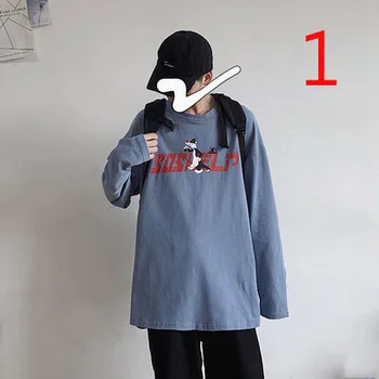 

Autumn retro hip hop cartoon long-sleeved T-shirt trend loose