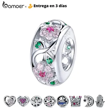 3 Days Delivery to Spain Silver Charm Collection 925 Sterling Silver Dazzling CZ Beads fit Bracelets & Bangles Jewelry BSC039