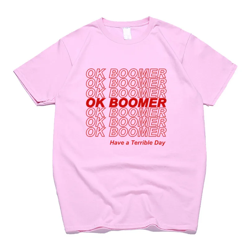 Футболка OK Boomer, новая вещь, новые идеи, цитата, забавная футболка, хлопок, европейский размер, повседневная, круглый вырез