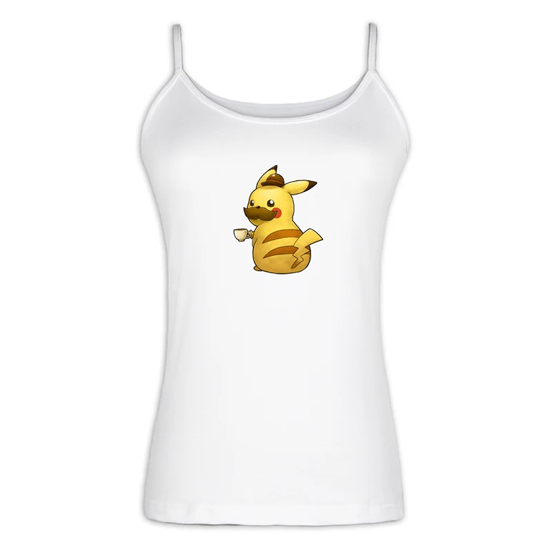 Пикачу Camis классический мультфильм Покемон Милый Пират капитан Пикачу женская сексуальная майка хлопок на бретельках Топы подарок