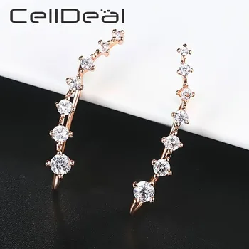 

4 Styles Elegant Star Ear Hook Clip Earrings for Women Fashion Jewelry Metal Alloy Cubic Zirconia Pierced Party Anniversary