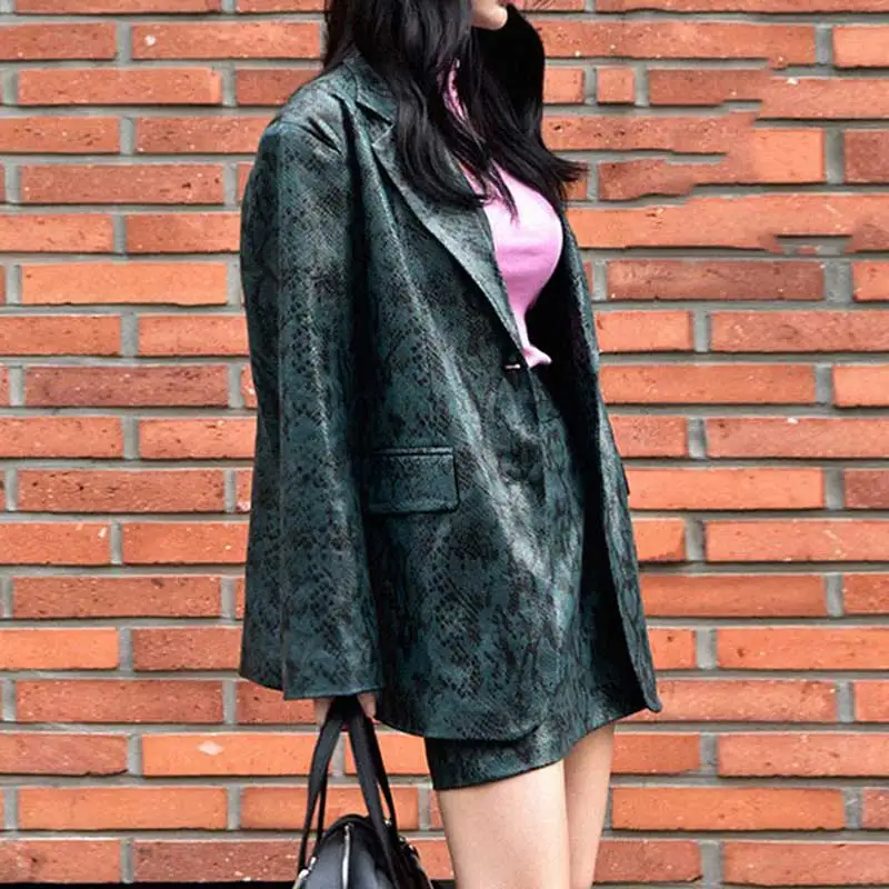 green women coat RealShe, весенний блейзер для женщин, отложной воротник, длинный рукав, пуговицы, сплошные блейзеры для девушек, Осень-зима, элегантное пальто для женщин - Цвет: green women coat
