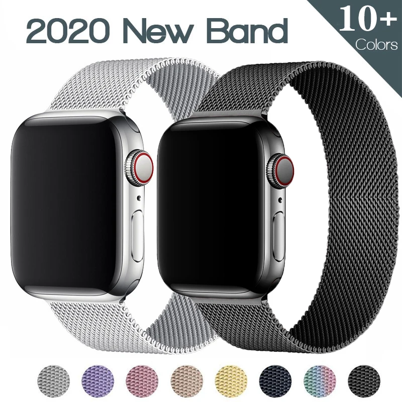 Ремешок Миланская петля для Apple watch band 40 мм 44 браслет из нержавеющей стали iwatch series