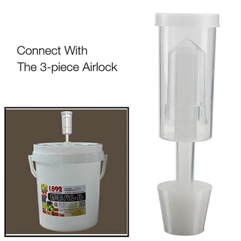 

3-Piece Airlock and Drilled #10 Silicone Stopper Fermentation Beer Making Wine Making Fit 1 Gallon Glass Jugs