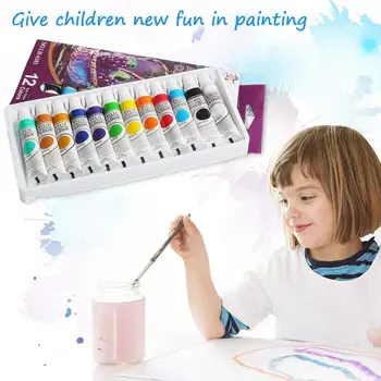 

12 Colors 12ml Watercolor Paints Tube Hand-painted Gift Oil Supplies Color Set Painting For Beginner Art Drawing Pigment Wa D4J4