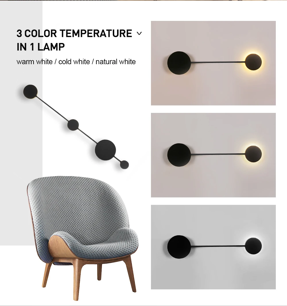 Modern Creative Led Wall Light For Home Living Room Wall Sconce Lighting Fixture 3 Color Dimmable Indoor Bedroom Led Wall Lamp garden wall lights