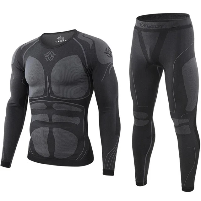 Intimo Termico Uomo Set - Maglietta E Pantaloni Compressione, Poliestere-spandex, Per Sport Invernali - Foto 8