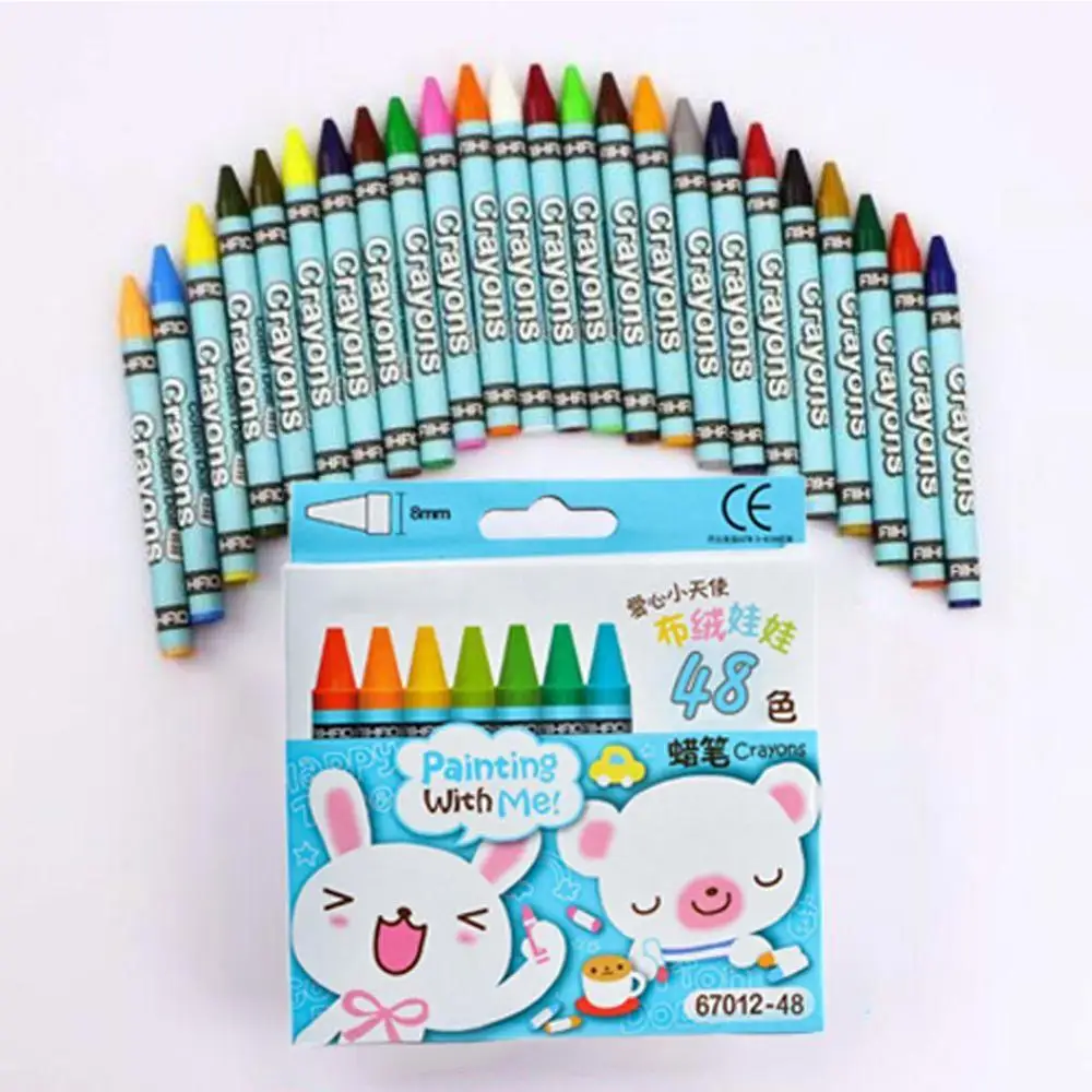 

48/64 Classic Color Non-Toxic Hameless Crayon Silk Smooth Washable Painting Best Present Set For Children's School Supplies