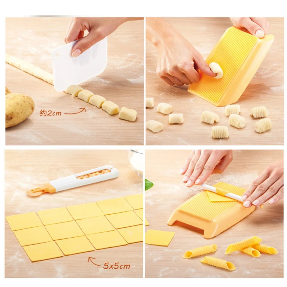 Пластиковые паста макаронные изделия доска спагетти паста Gnocchi Maker Rolling Pin детские пищевые добавки формы штампы кухонный инструмент