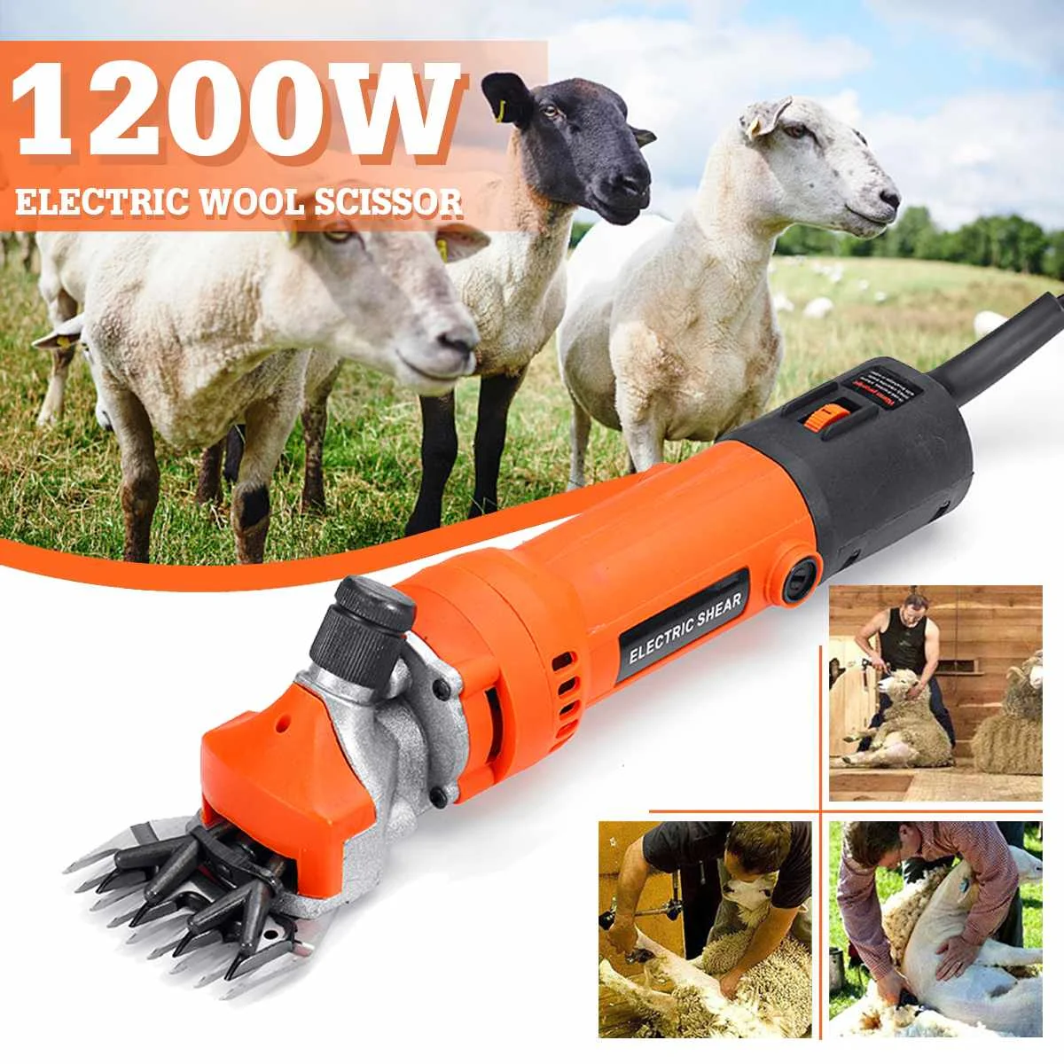 

Wool Scissor 1200W Electric Sheep Goat Shearing 6 Gears Speed Machine Clipper 110V 220V Farm Shears Cutter Cut Machine