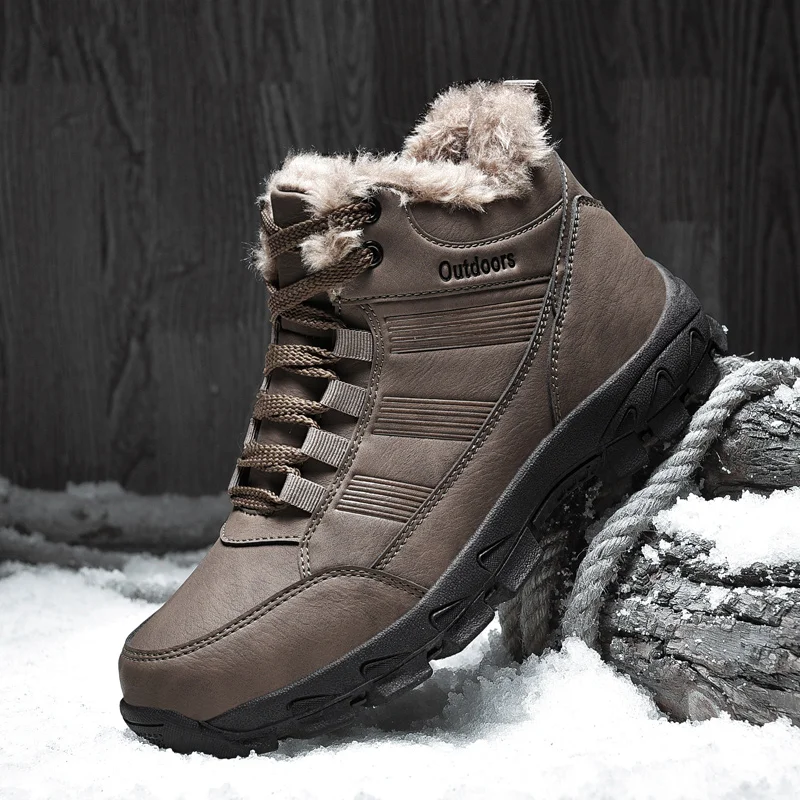 Men's Hiking Shoes Winter Warm Outdoor Sport Shoes Female Sneakers Footwear-30 Degree Celsius Plush Keep Warm Boots Ankle Boots