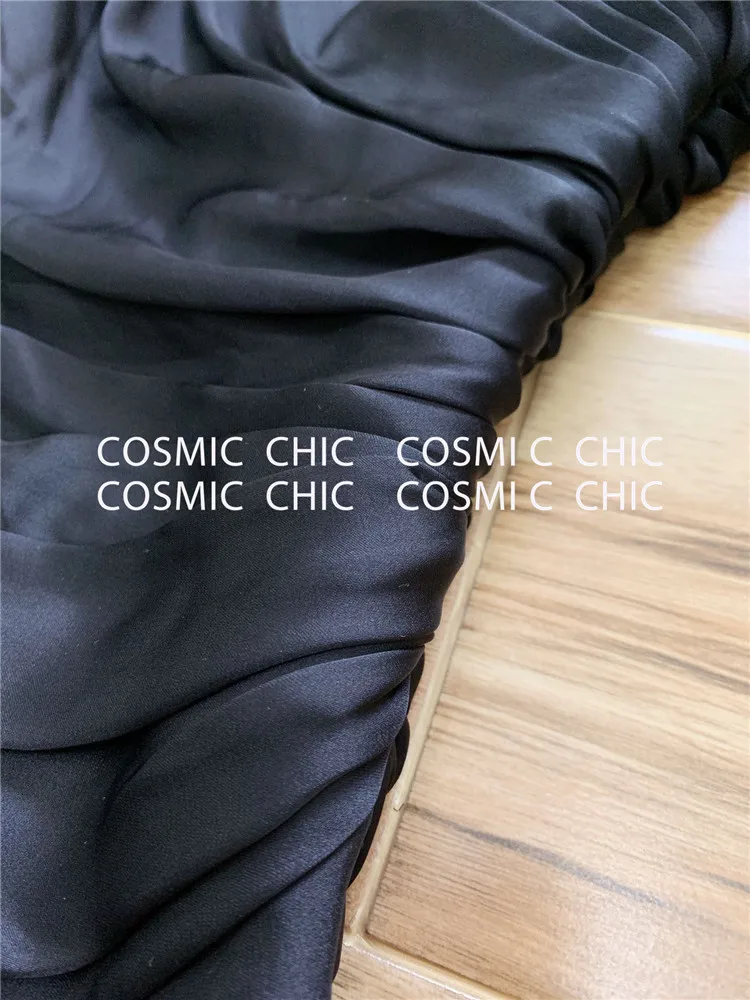 Cosmicchic элегантные сексуальные нестандартные платья с бантом и открытыми плечами, мини платья для вечеринок, косой воротник, фонарь, длинный рукав, облегающее розовое платье