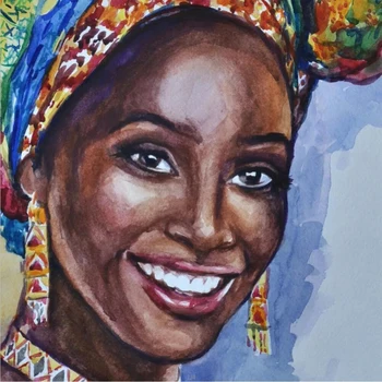 

SNA Diamond Painting Full Square Drill African Diamond Painting Rhinestone Embroidery Cross Stitch Crystal Mosaic