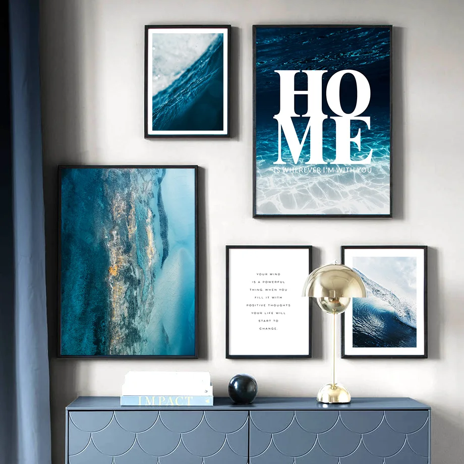 Toile D Art Mural Hd Avec Citation De Nuage De Plongee Sous Marine Bleue Affiches Et Imprimes Nordiques Images Murales Pour Decor De Salon Aliexpress