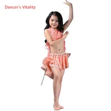 Девочек элегантная одежда для танца живота 2шт(топ без рукавов+ юбка) для девочек костюм для танца живота ребенка Прекрасная одежда для танца живота 3 цвета S / L