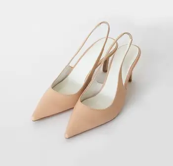 

QSR 6CM/8CM PUMPS New high-heeled shoes with baotou sandals hollow European and American fashion pointed shoes