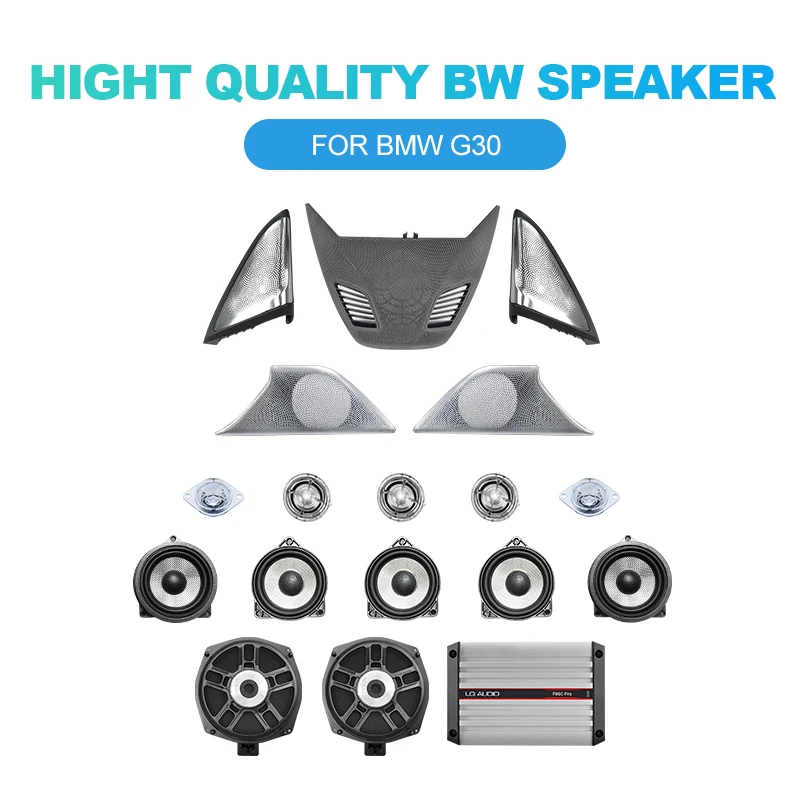 Kit Di Aggiornamento Audio Per Bmw G30 G31 Serie 5 Tweeter Mid Subwoofer Hifi Music Stereo Horn, Led Illumina La Copertura Dell'Altoparlante Trim Refi