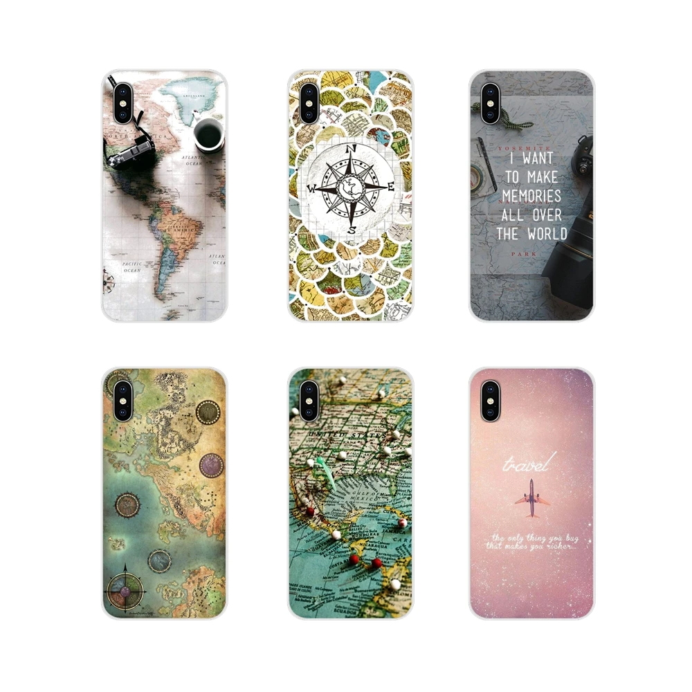 For Xiaomi Mi4 Mi5 Mi5S Mi6 Mi A1 A2 5X 6X 8 9 Lite SE Pro Max Mix 2 3 2S World Map Travel Plans aircraft Silicone Phone Case | Мобильные