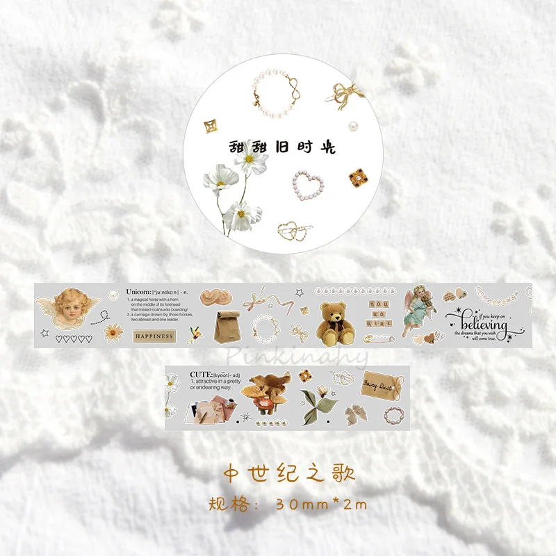 Милый прозрачный набор декоративного скотча Васи для девочек, японские наклейки для домашних животных, скрапбукинг, клейкая пленка, Kawaii, корейский, стационарный - Цвет: 5