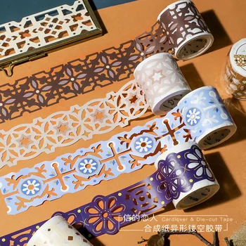 

North Africa Style Series Hollow Bullet Washi Masking Tape Release Paper Stickers Scrapbooking Stationery Decorative Tape