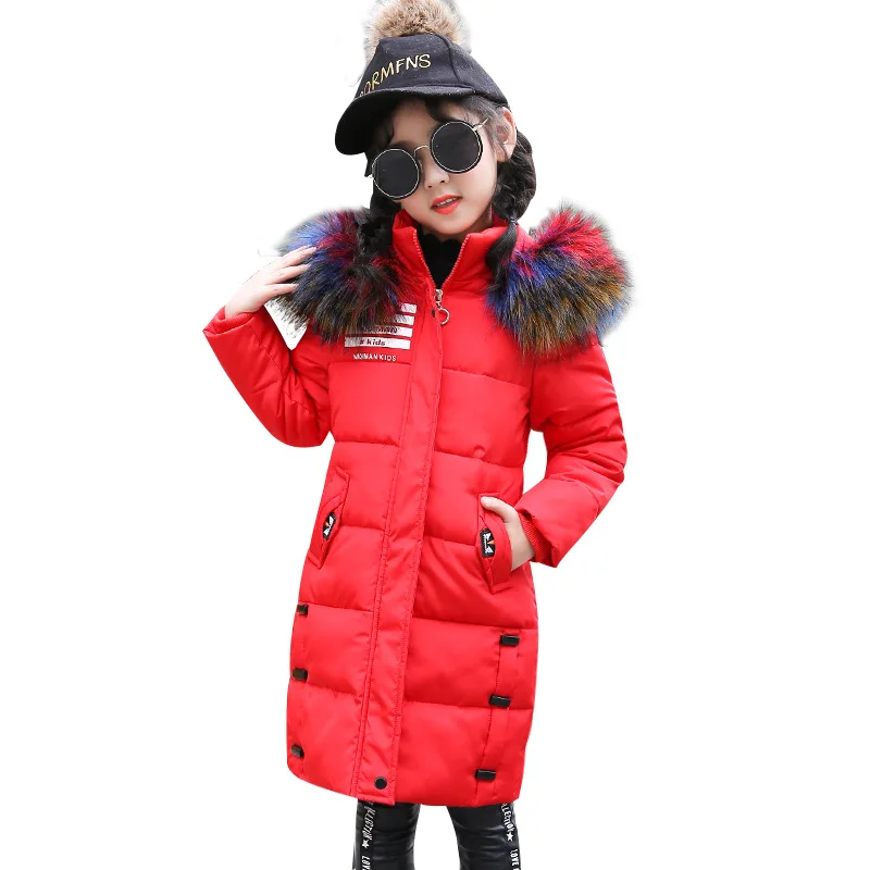 

New Girls Winter Coats Hooded Thickness Jacket Kids Coat 4-12 Old size Autumn Winter 9WT012
