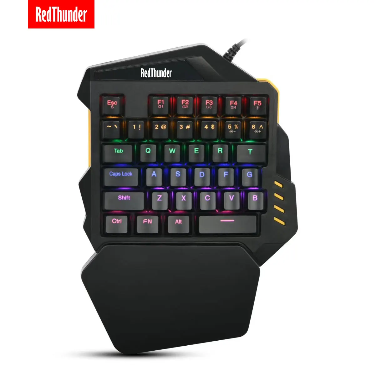 Redthunder Onehanded Mechanical Gaming Keyboard Cool Backlit Portable