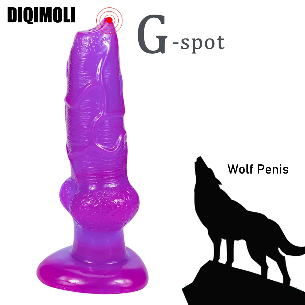 Wolf Huge Simulation Dildos Anal Plug Stimulates and Anus Soft Phallus with Suction Cup Big Dick S_voghion.com