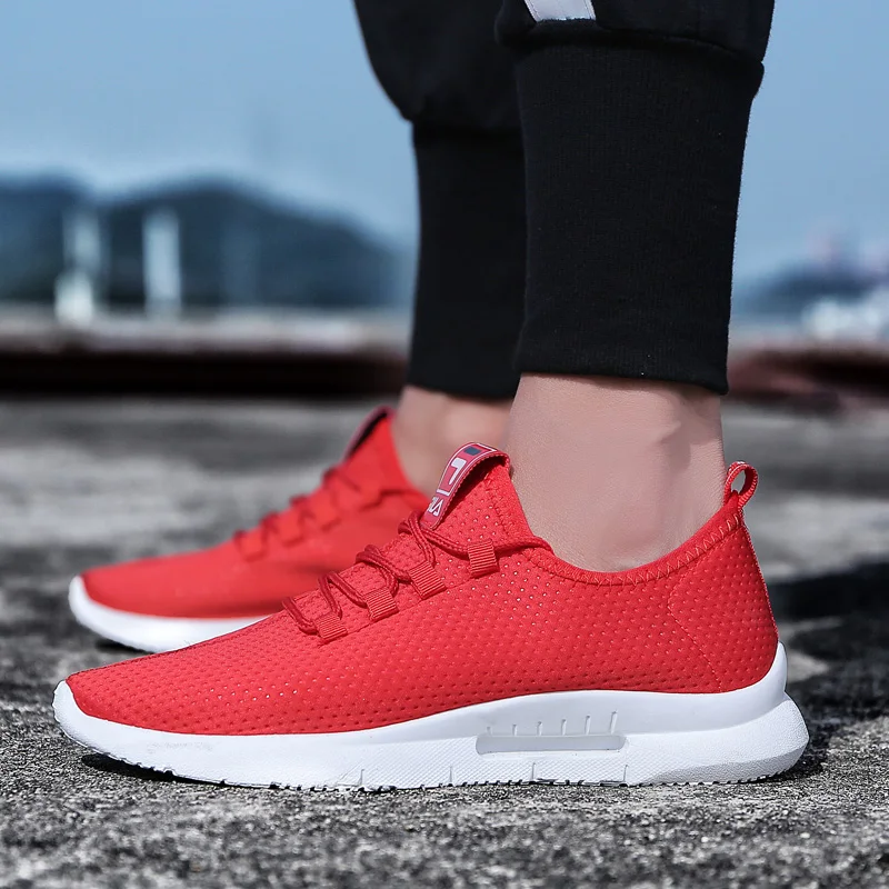 Pure Color Light Casual Shoes Mesh Cloth Men's Shoes Breathable Walking Jogging Shoes Large Size Men's Shoes 46 (4)