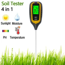 3 in1/4 em 1/5 em Monitor de Medidor de PH Do Solo Testador de Umidade Do Solo Sunlight 1 Temp Testadores Acidez do Alcalóide ferramenta de teste Para Jardim Planta