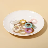 Korean Resin Ring Round Geometric Amber Decorative Pattern Acrylic Transparent Colourful Pendant Gift Jewelry Party Accessories - Image 2