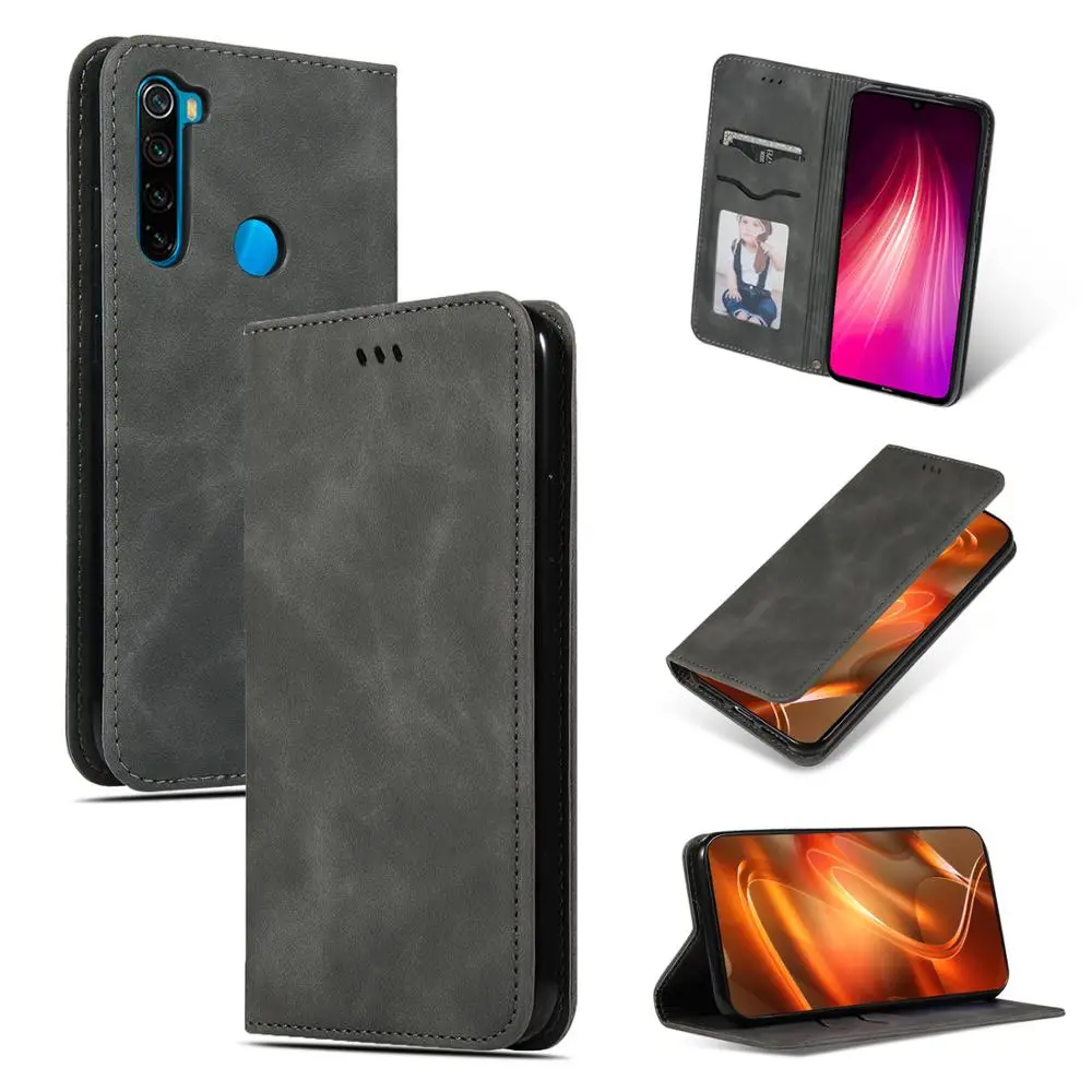 Чехол для Xiaomi Redmi Note 8T роскошный флип чехол 8 Pro бумажник кожаный книжка Магнитный