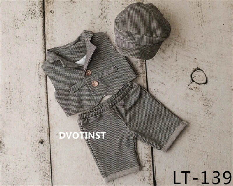 LT-139 Dvotinst новорожденных реквизит для фотосъемки маленьких девочек кружевные наряды Чепчик для маленьких мальчиков джентльмен набор Fotografia студия снимает реквизит для фотосессии - Цвет: LT-139