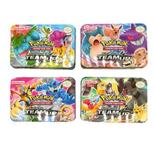 42 шт./компл. Pokemon железный ящик TAKARA TOMY боевые игрушки хобби Коллекционные вещи игра Коллекция аниме-открытки для детей