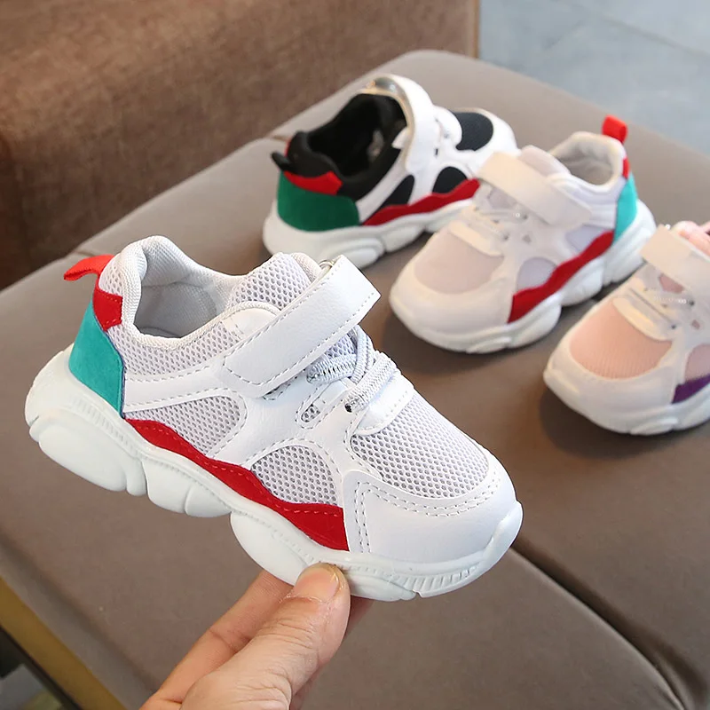Boys Shoes Sneakers Breathable  Kids Girls Running Shoes Mesh Children Sports Shoe Thick Bottom Lightweight SHS007