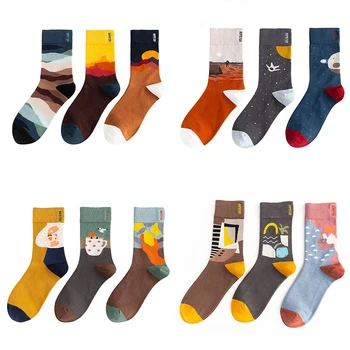 

Painting Graffiti Style Socks For Women Men 2019 New Autumn Winter Colorful Harajuku Couple Socks Warm Happy Funny Socks