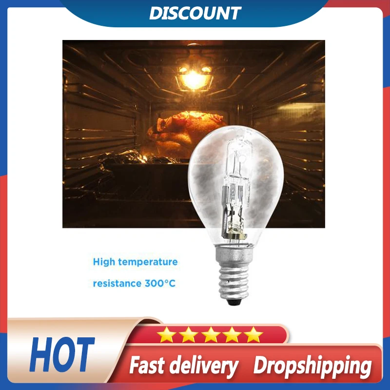 In-stock 42W E14 220V Oven Lamp High Temperature 300 Degree Oven Lamp Halogen Bulb For Household Supplies 1 high quality turbo oven halogen bulb replacement light lamp bulb heat element 900 1000w 220v
