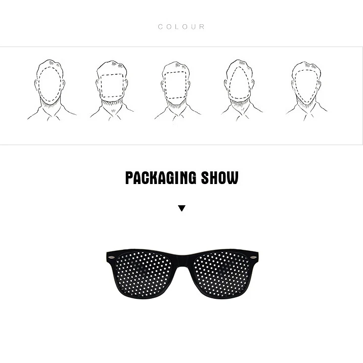 Black Eyesight Improvement Care Exercise Eyewear Glasses Training Cycling Eyewear Pin Small Hole Sunglass Camping Eyeglasses - 5