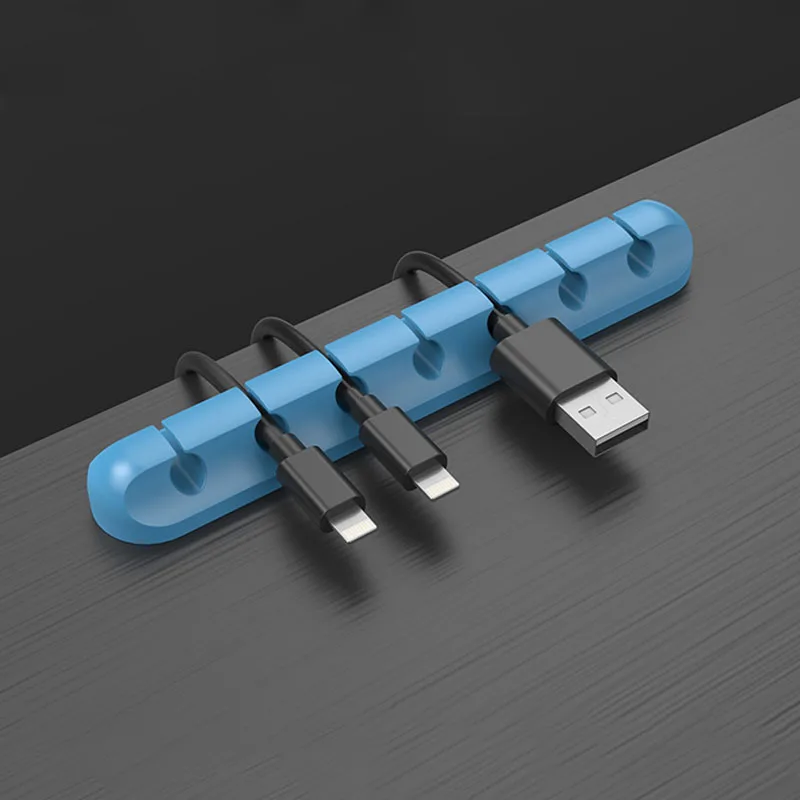 

USB Cable Holder Silicone Cable Organizer Flexible Cable Winder Management Clips Holder For Mouse Keyboard Earphone Headset
