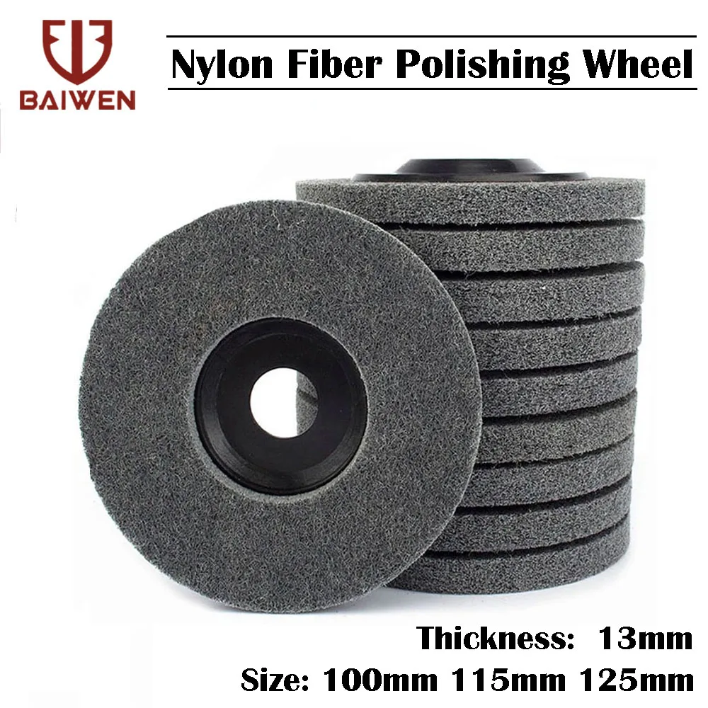 2 Pcs 3 Inch Nylon Fiber Polishing Wheel Buffer Pad Metal Wood Grinding Discs 