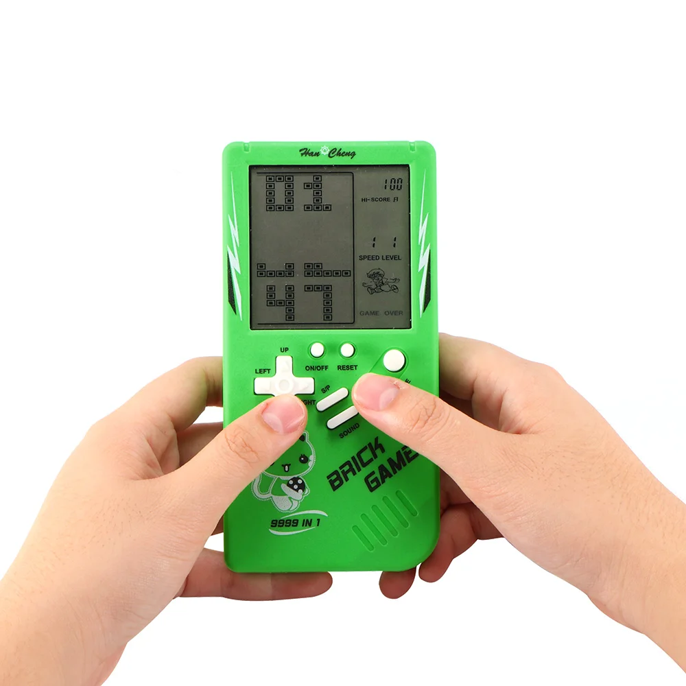 green Ретро портативные игровые плееры тетрис Классическая Детская игра электронные игры игрушки игровая консоль загадка Развивающие игрушки для детей - Цвет: green