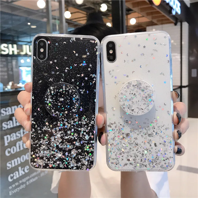 Kuutti розовый синий блестящий палец кольцо держатель телефона чехол для iPhone 6 6s 7 8 Plus X XR XS Max чехлы Чехол для iPhone 7 Plus