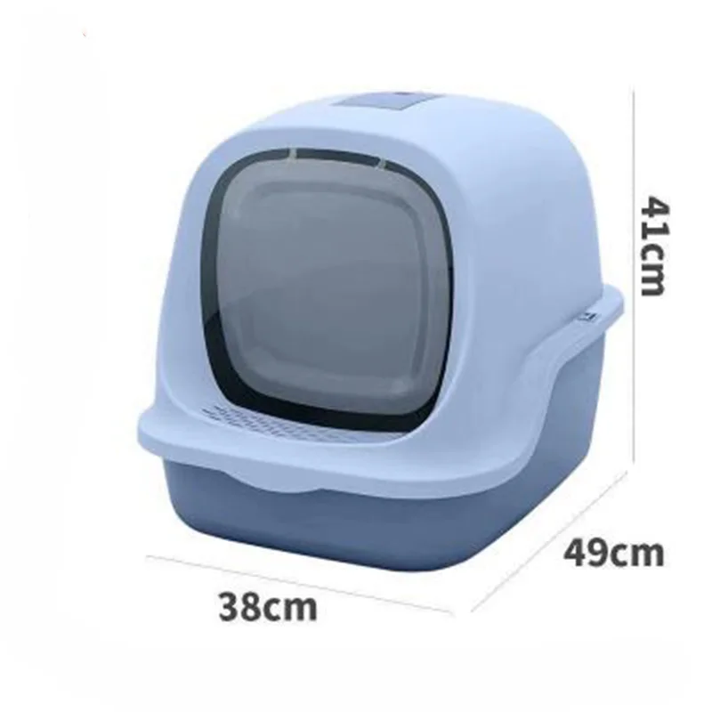 Large Cat Litter Box Send Cat Litter Shovel Fully Enclosed Cats Toilet Flip Type Odor Proof and Splash Proof Cats Litter Basin
