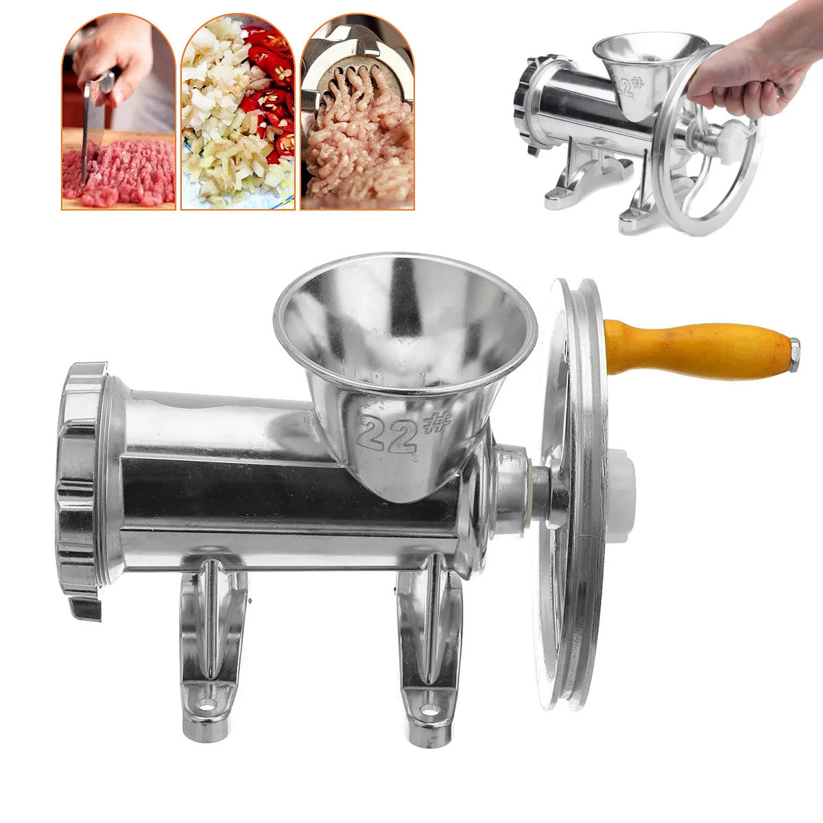  Manual Meat Grinder Handheld Sausage Pasta Maker Noodle Dishes Making Mincer Chopper Home Kitchen C - 4000540354993