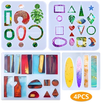 

1 Set Silicone Mold For Jewelry Epoxy Resin Molds DIY Clay Necklace Pendant Casting Molds Jewelry Earring Keychains Making Tools