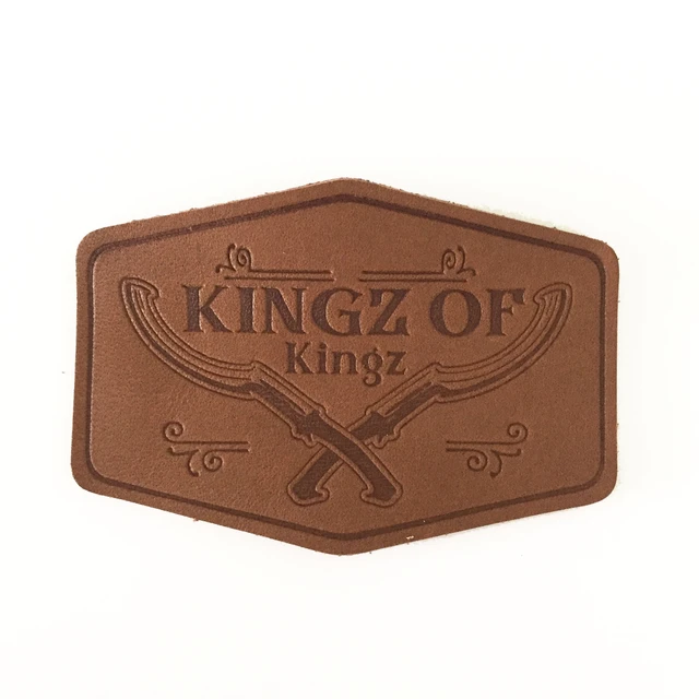 Custom Embossed Logo Genuine Leather Clothing Label Real Leather