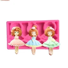 Мультфильм принцесса девушка силиконовые помадные формочки для выпечки шоколадное печенье украшения торта инструменты ручной работы куклы формы