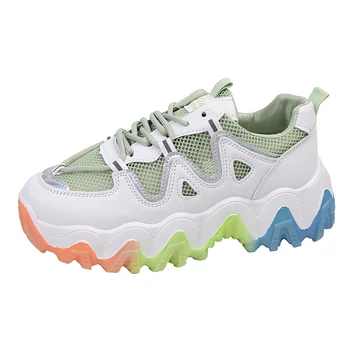 

Women Platform Sneakers Chunky Old Dad Shoes Designers Fashion Mesh Breathable Woman Casual Shoes Comfortable Basket Female 2020