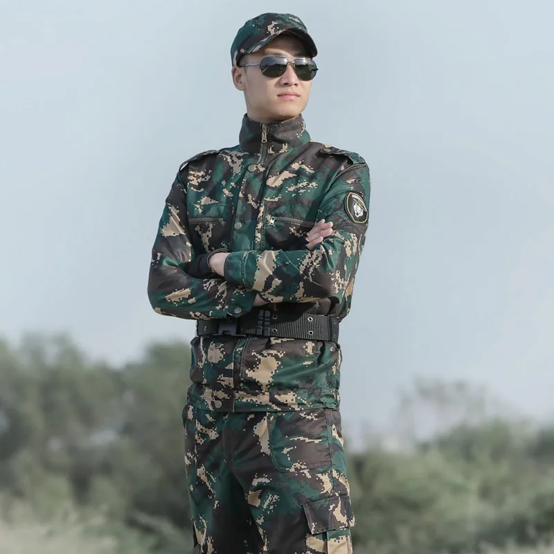Уличный Камуфляжный костюм для охоты, Мужская тактическая Боевая форма, армейский военный тренировочный набор, Спортивная походная одежда для кемпинга - Цвет: Jacket and pants