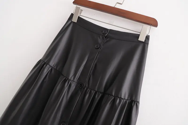 Linjiashop, Черная Женская юбка, искусственная кожа, повседневная, Осень-зима, свободная, размера плюс, элегантная, Женская юбка, низ, для женщин,, весна, Новинка